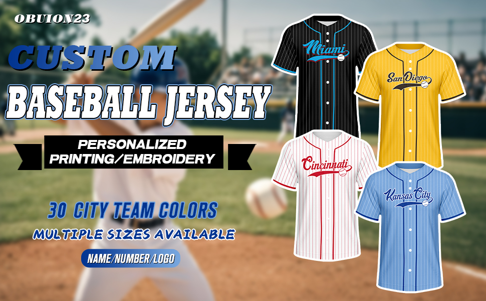 Custom Baseball Jersey Striped Button Down Shirt Personalized Add Any Name Number for Men Women Youth Kids miniatura 7