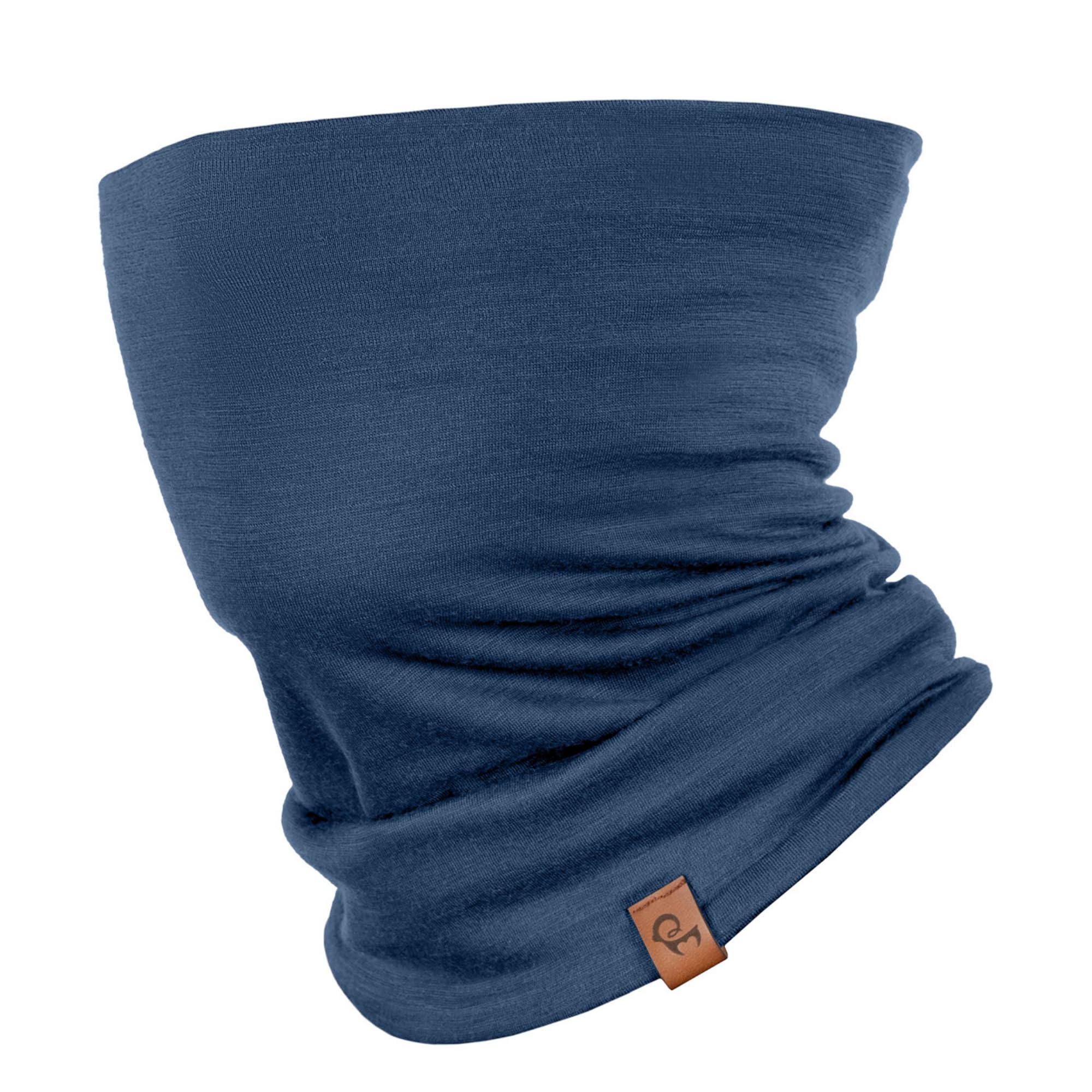 menique Neck Gaiter - Double Layer 100% Merino Wool Ski Snoods for Men & Women, Thermal Neck Warmer, Windproof Neck Scarf Tube, Face Covering Mask for Motorbike Skiing Running Cycling (Denim)