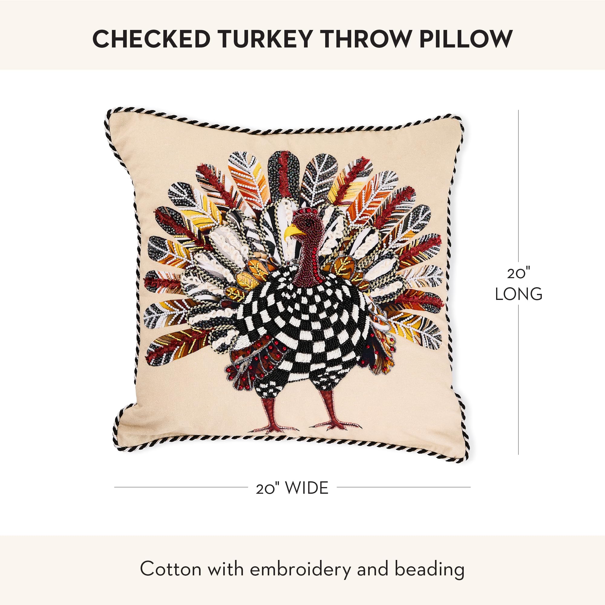 Amazon.com: MACKENZIE-CHILDS Throw Pillow, Decorative Cotton
