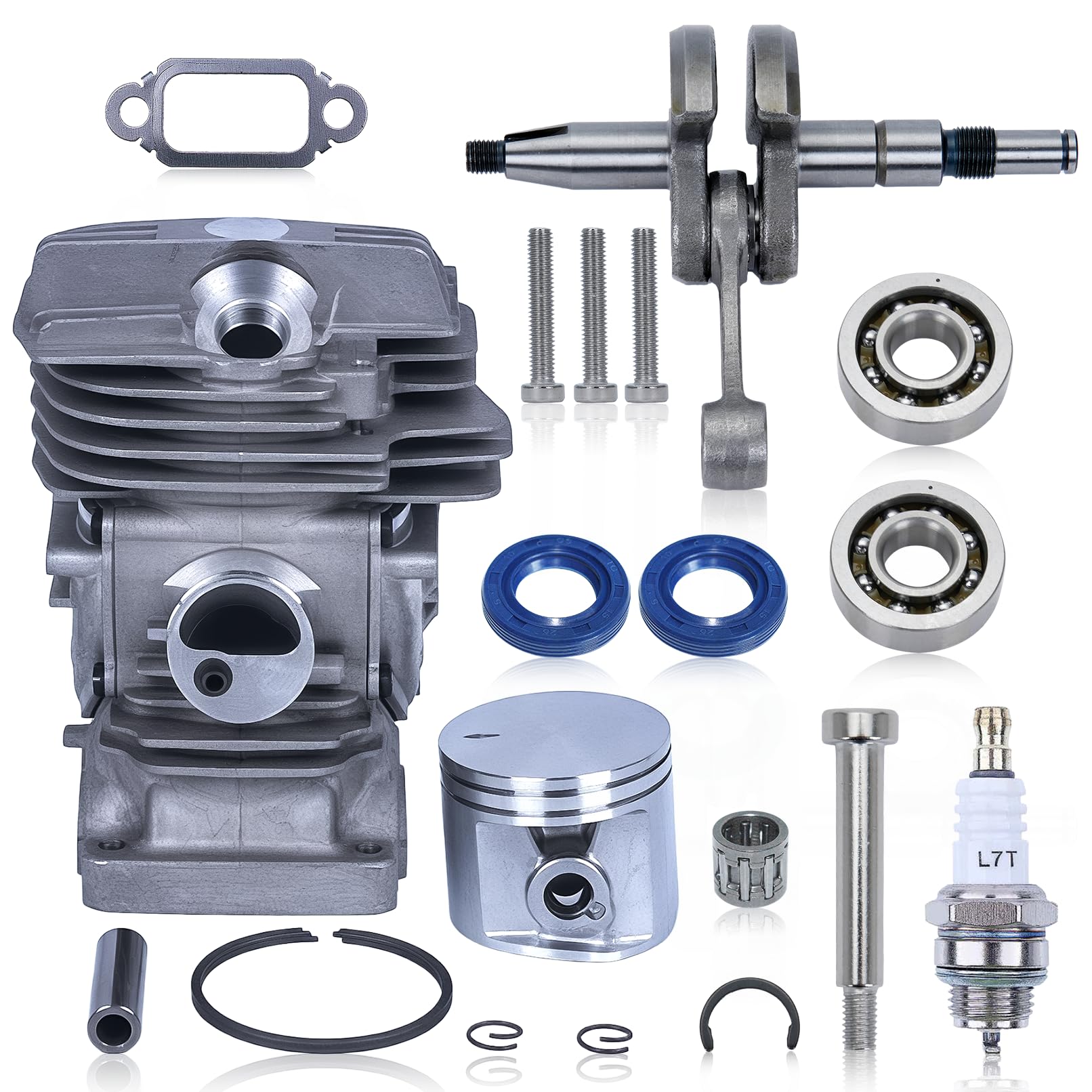 Zestaw cylindra tłokowego do piły łańcuchowej Stihl MS291 MS291C MS271 MS271C, cylinder z łożyskami, uszczelki olejowe, świeca zapłonowa, zamiennik 1141 020 1206