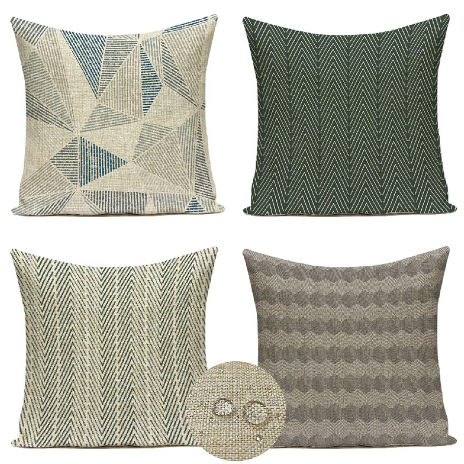 GEEORY Wasserdichte Outdoor-Kissenbezüge 45,7x45,7 Cm – Geometrisches Design, Für Terrasse, Garten & Sofa