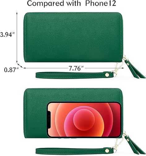 Vista 4 de GEEAD Wristlet Wallets for Women PU Leather RFID Blocking Zip Around Wallet