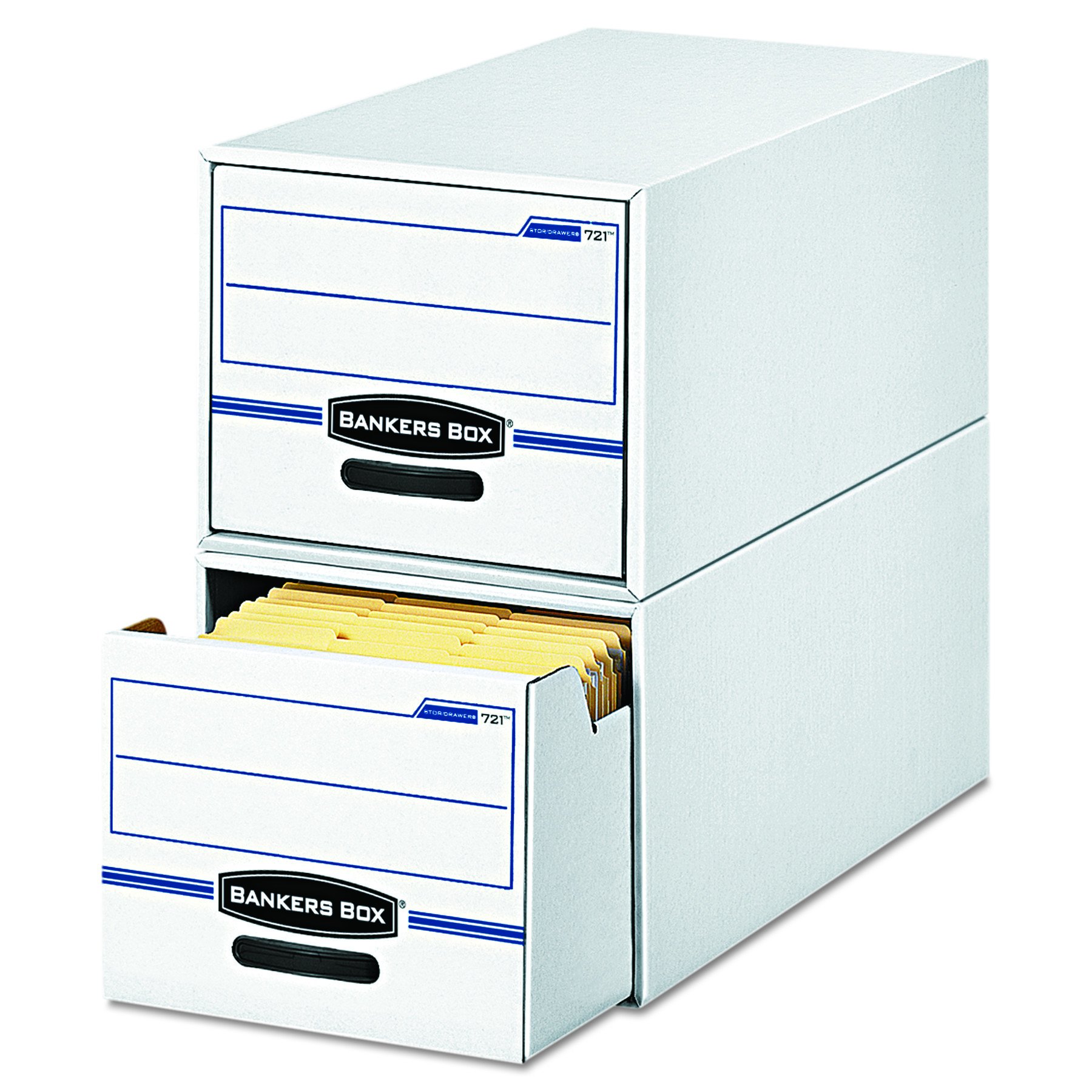Scatole Archivazione Fellowes Bankers Box Flip-Top - Nero/Blu, Confezione Da 10, 293x545x378 Mm - Foto 2