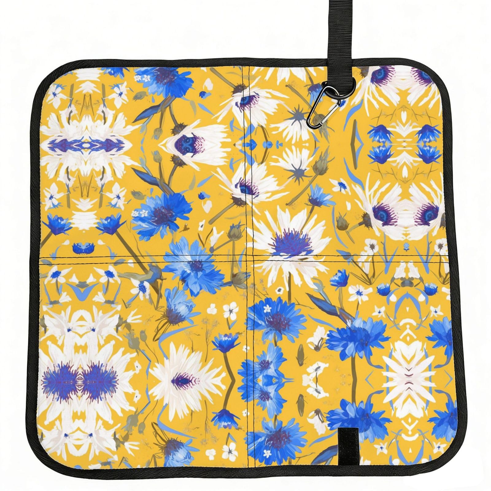 MROWYC Flower branch Printed Foldable Seat Cushion - Portable with Carabiner, for Stadium, Camping, Hiking
