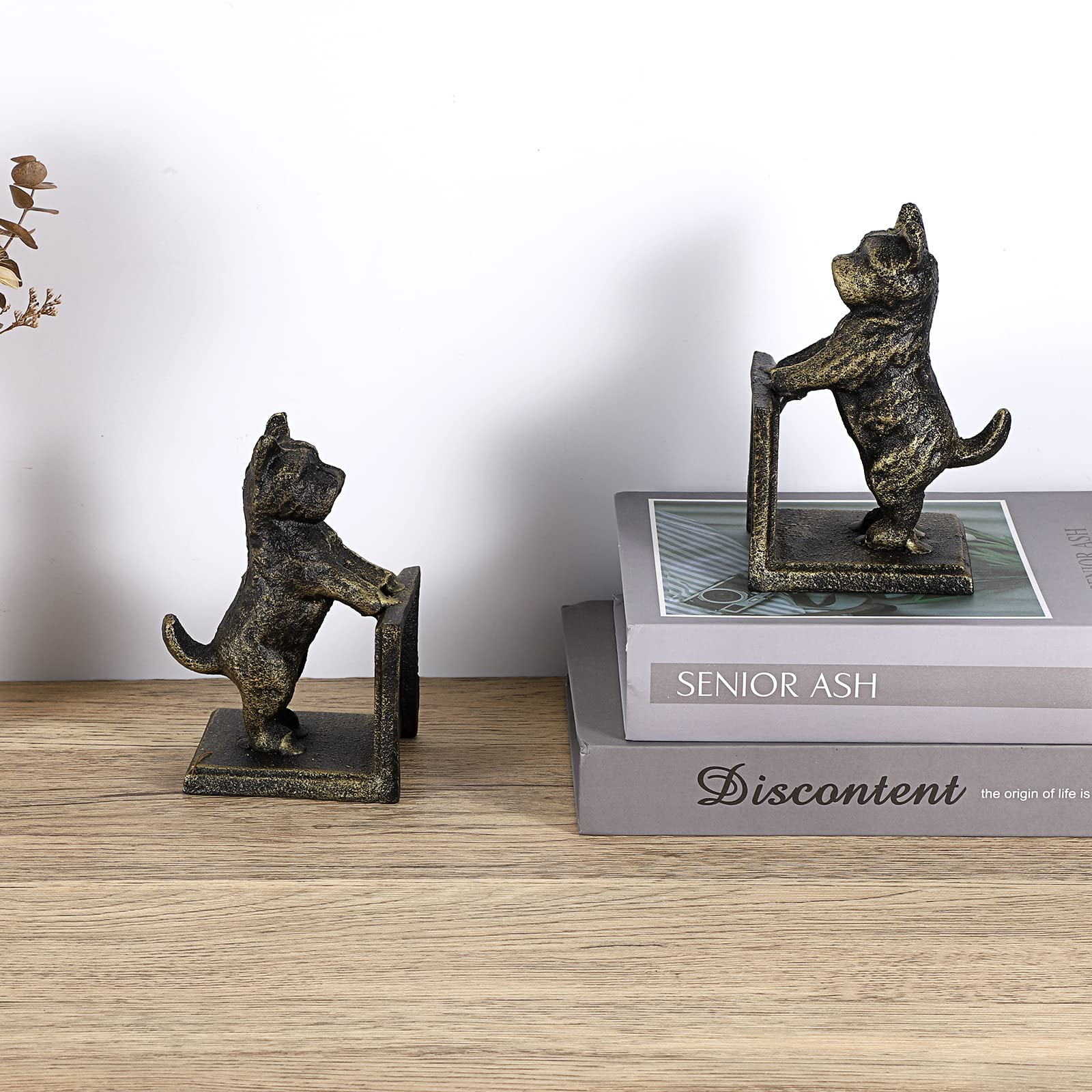 Amazon.com: OGANAZI 2 Pack Dog Decorative Bookends for Shelf