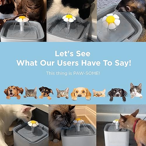 Miniatura 4 de Ciays - Fuente de agua para gatos, fuente de agua automática para mascotas, dispensador de agua para perros de 84 onzas/2.5 L con 3 filtros de