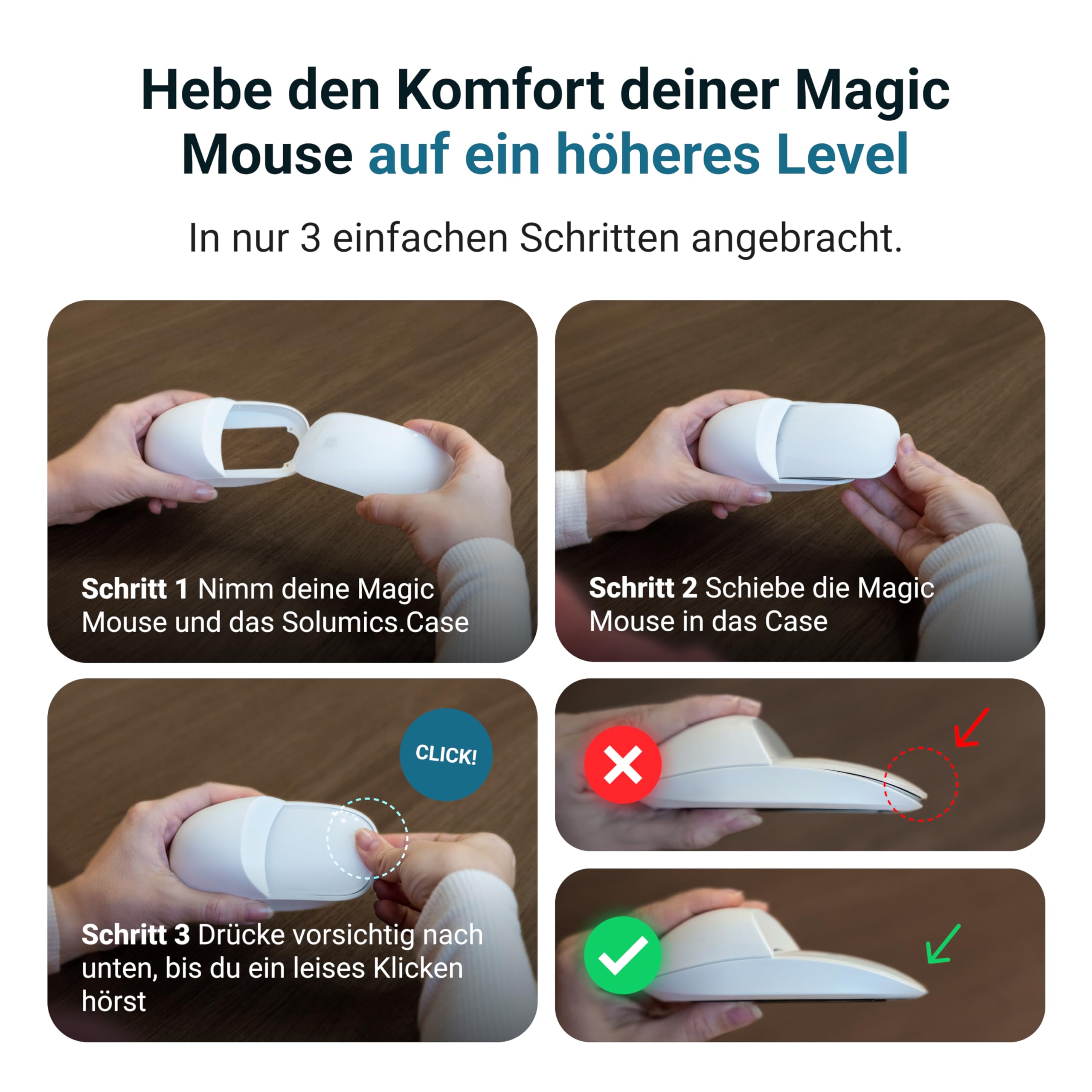 Magic Mouse Case für verbesserte Handhaltung | Das Magic Mouse Upgrade | Eine kompakte Hülle für die Apple Maus | Die perfekte Base | Passend für alle Versionen (Weiß)