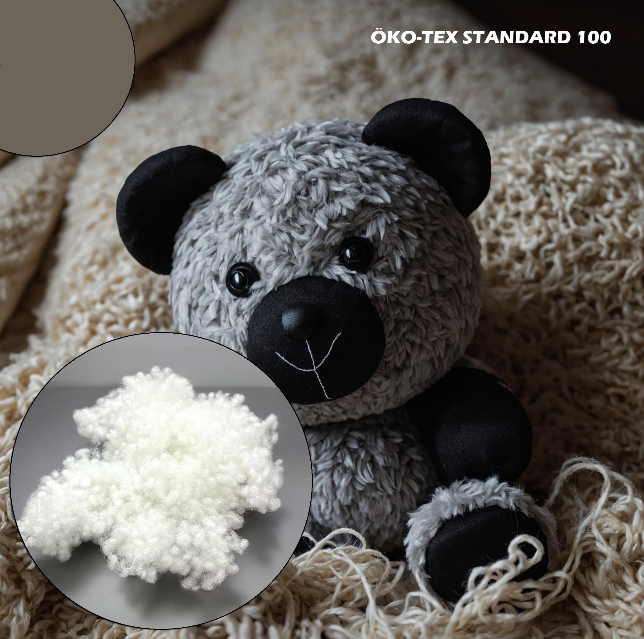 Ouate de remplissage 1 kg - Matériau de remplissage : ouate de bricolage - Lavable - Rembourrage en silicone - Housses de coussin en 100 % polyester
