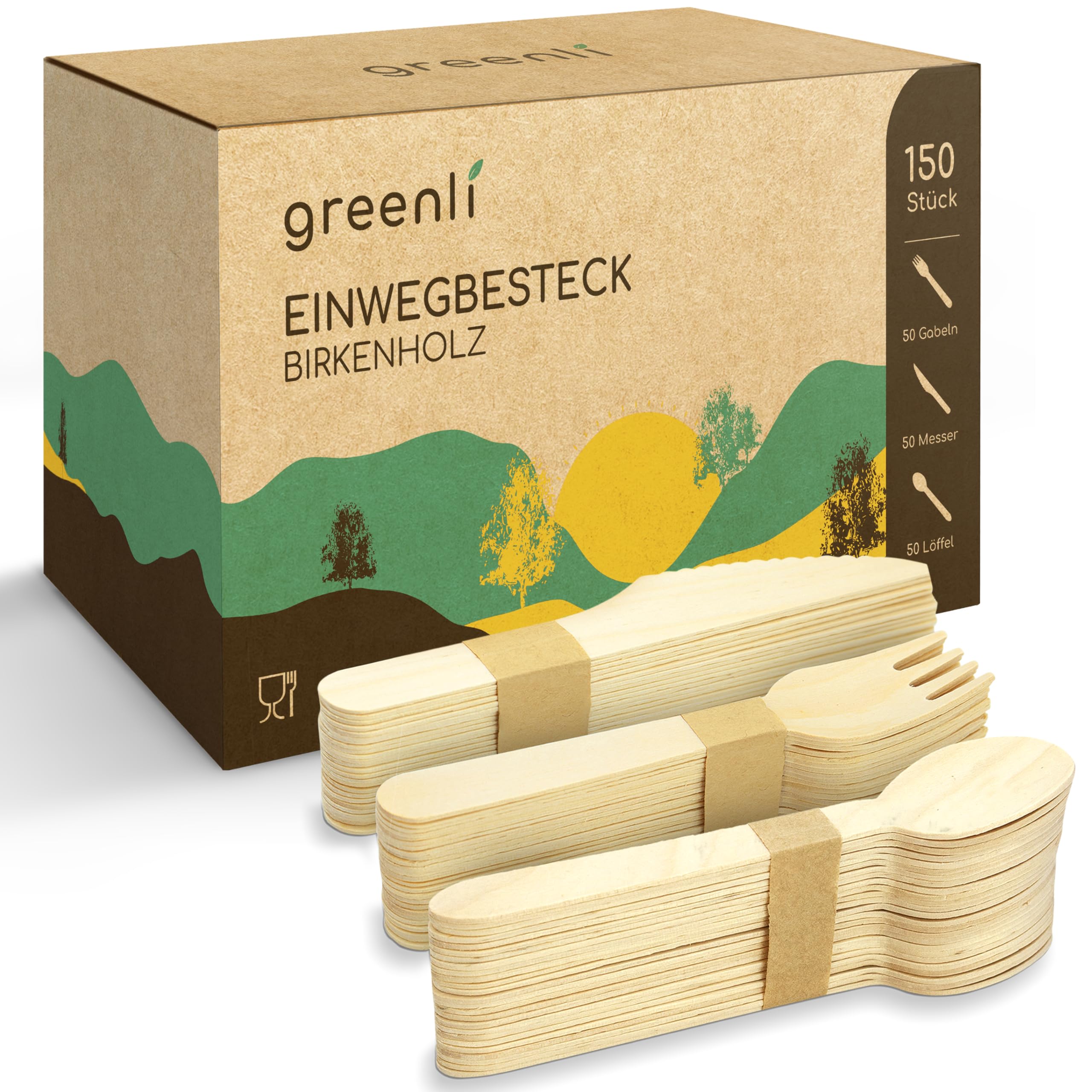 greenli® Einwegbesteck Holz