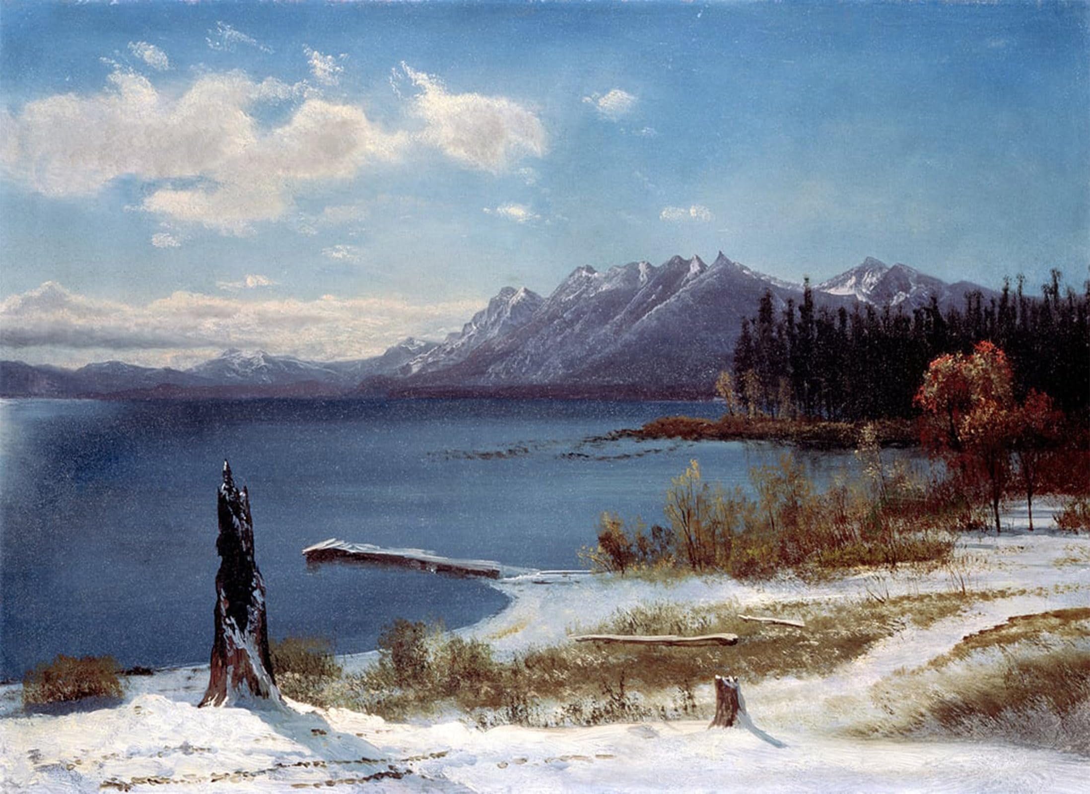 SERENDIPITP Retro Picture Poster Wall Art Pictures Painting Lake Tahoe by Albert Bierstadt Wall Art Canvas Print for Wall Decor 60x90cm
