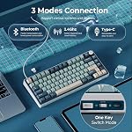 RK ROYAL KLUDGE R75 Wireless Mechanical Keyboard, 75% Percent Custom Gaming Keyboard Gasket Mount RGB Backlit with Knob & PBT Keycaps, BT5.1/2.4GHz/USB-C, Hot Swappable Cream Switch