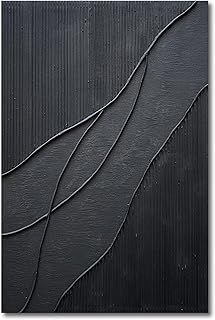 NANKAI Art Hand-Painted Thick Texture Black Minimalist Oil Painting 45x30 Inch Large Home Wall Decorative Art Painting