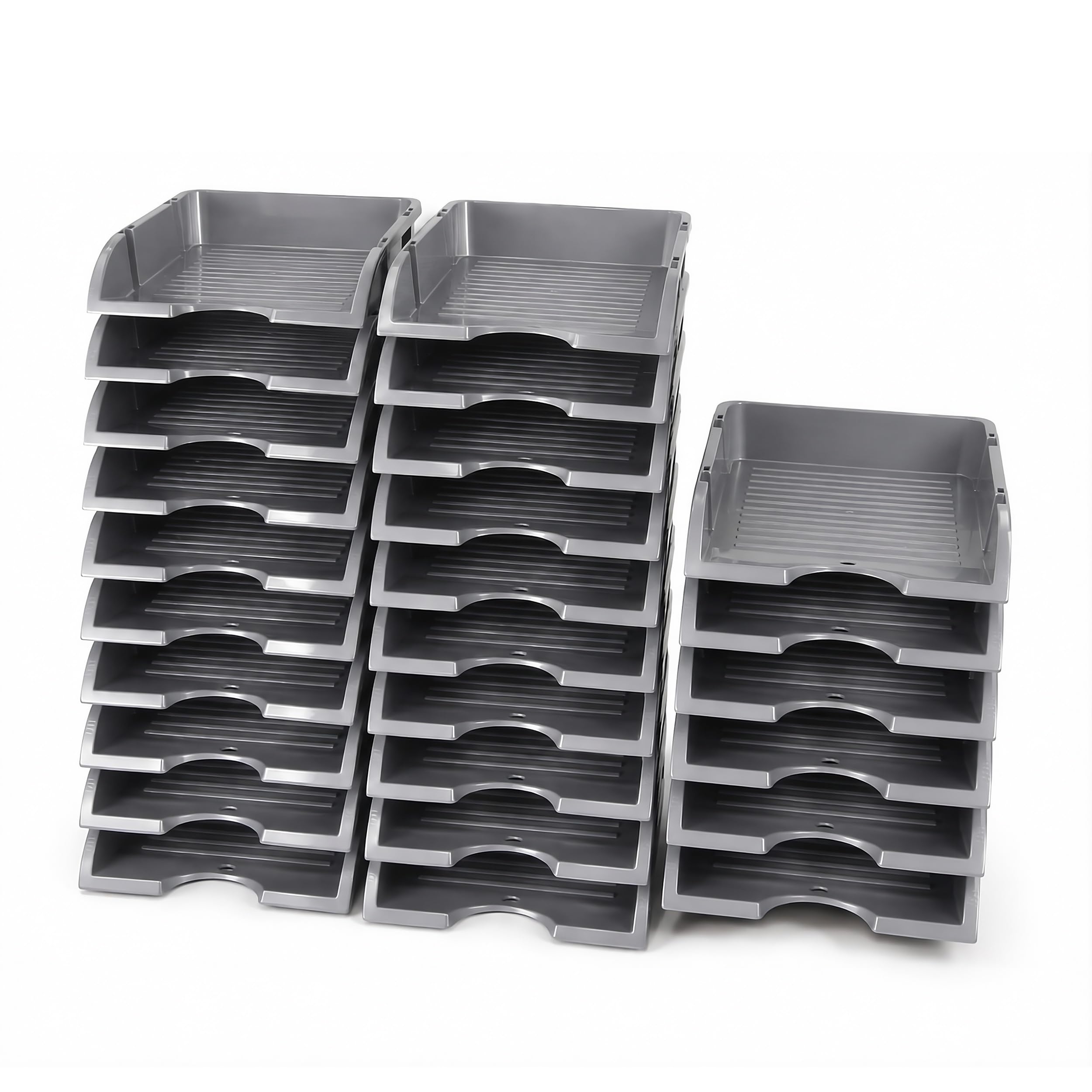 HRB Büroablage A4 26er Set, Briefkorb standart Plastik, Grau