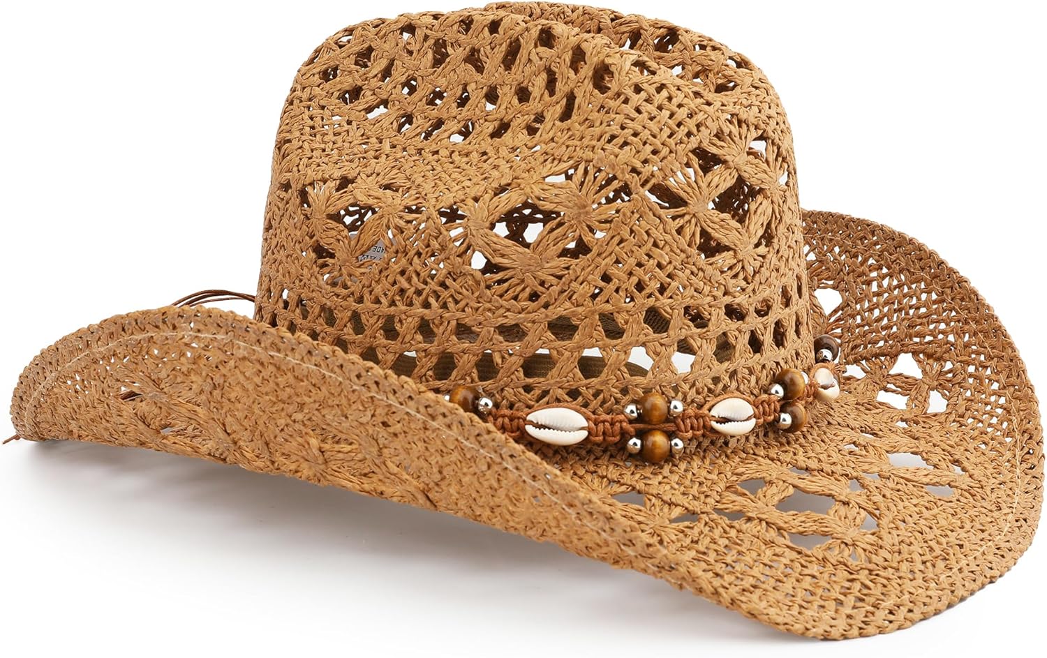 Straw Cowboy Hat, Western Cowgirl Hat, Wide Brim Sun Beach Hat for Men and Women - Image 2