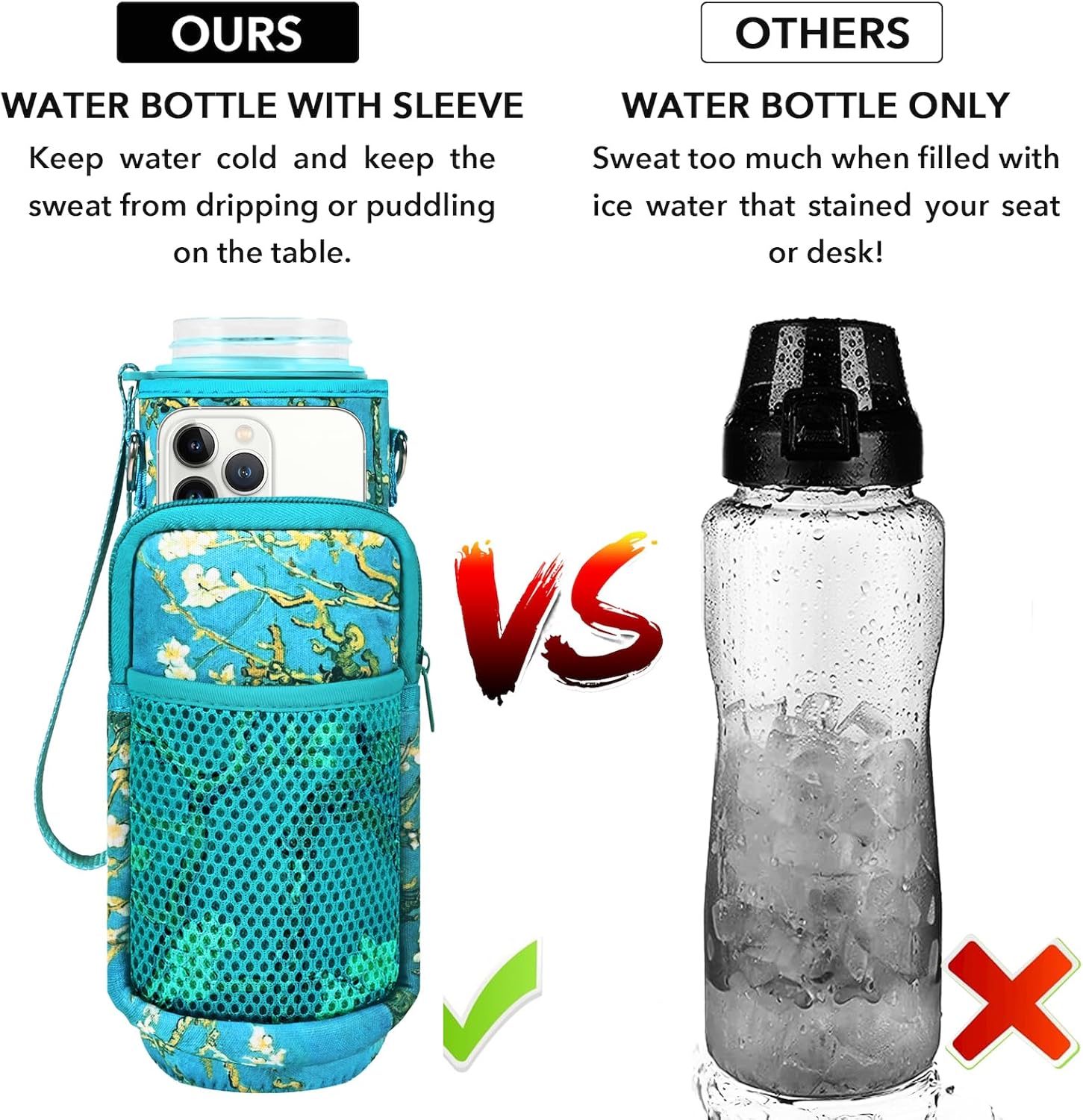 32 oz Water Bottles with Straw & Strap, Motivational Water Bottles with Times to Drink, BPA Free Reusable Sports Water Bottle with Sleeve Carrier for Hiking, Travel, Running or Fitness - Image 6