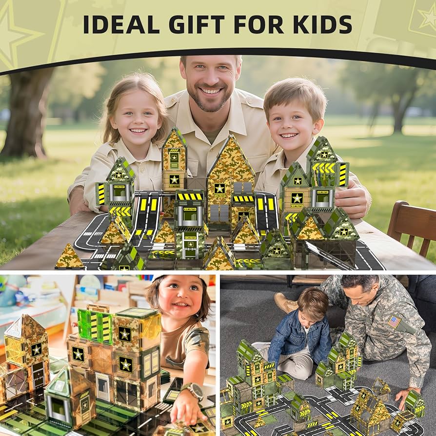 Amazon.com: GobiDex Magnetic Tiles Army Toys, STEM Military