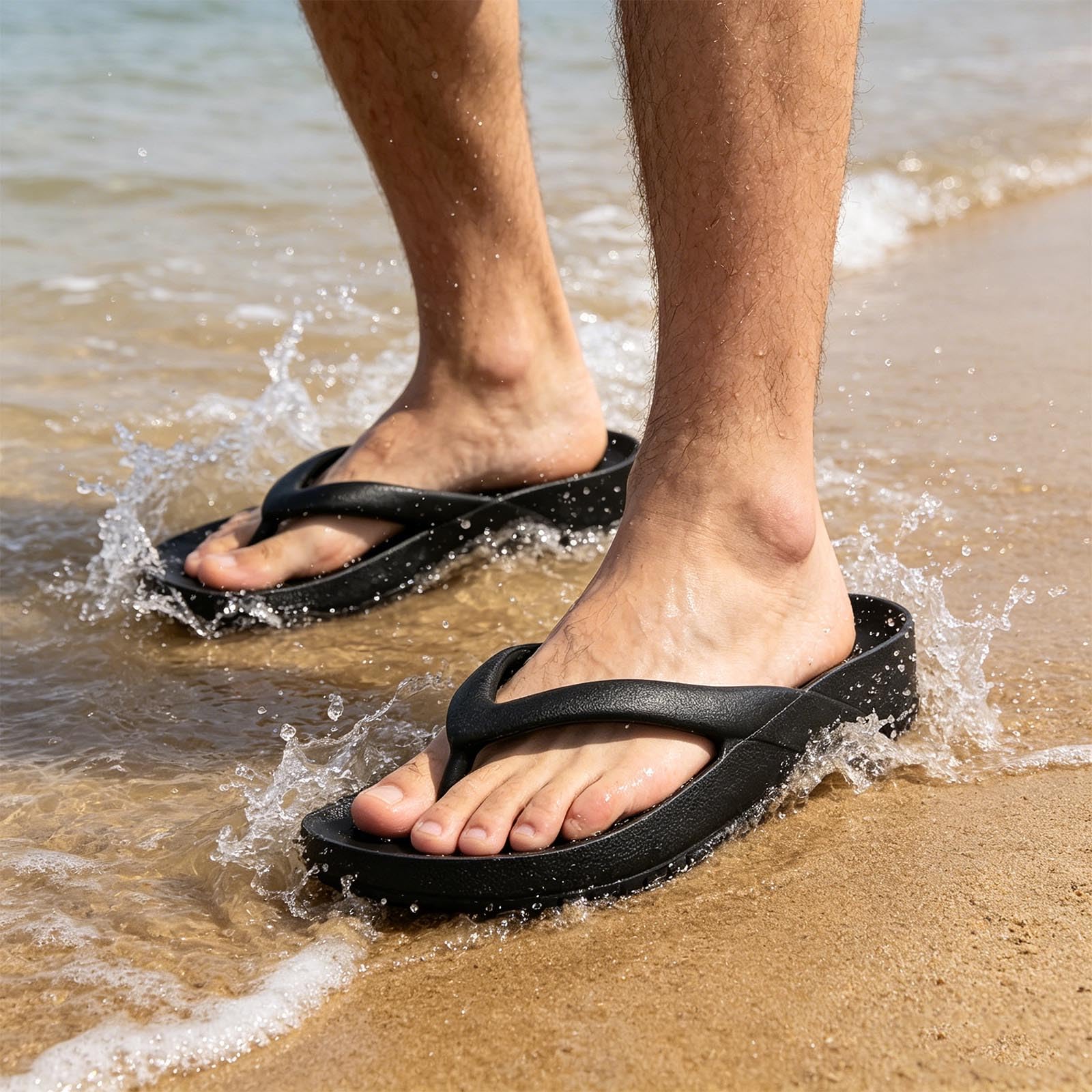 Arch Support Flip Flops for Women and Men Soft Cushioning EVA Thong Sandals with Thick Sole, Non-Slip Quiet Outsole, Shock Absorbing Shower & Beach Flip Flops - 2
