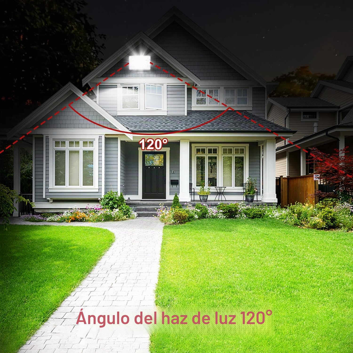 CREATESTAR Focos LED Exterior 200W 2 Piezas, IP66 Impermeable Proyector LED Exterior, foco exterior de 20000LM Floodlight, foco blanco frío de 6500K, luz de inundación para almacén, jardín, patio