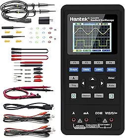 Hantek Osciloscópio portátil 2d72, gerador de forma de onda de 70mhz, multímetro 3 em 1, testador multifuncional 2 canais + afg + dmm vem com 2 sondas