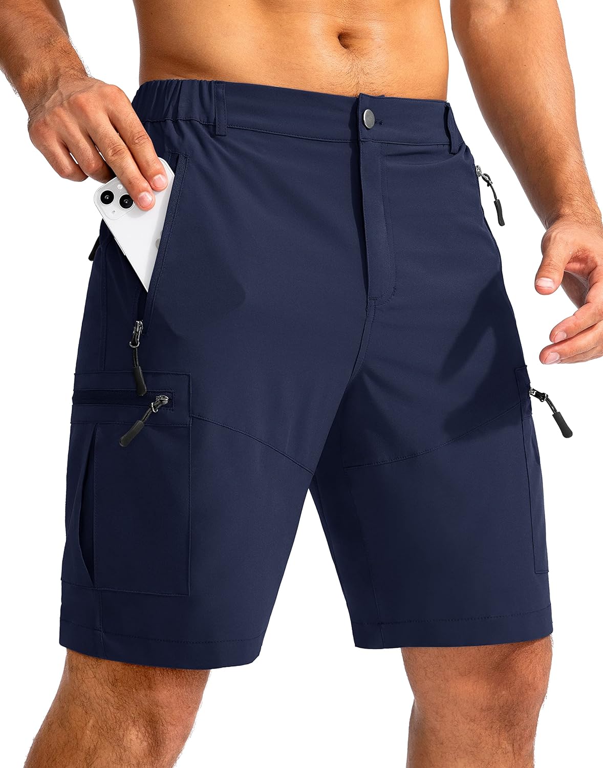 Pudolla Men's Hiking Cargo Shorts 9"/7"/11" Lightweight Outdoor Shorts for Men Trip Golf Camping Casual with 5 Zipper Pockets