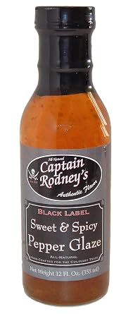 Captain Rodneys Black Label Sweet & Spicy Boucan Pepper Glaze - 12 Fl Oz