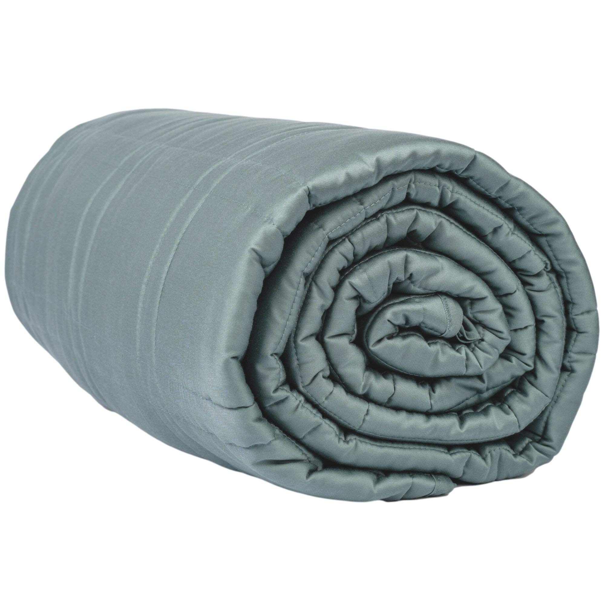 Aviano Premium Bamboo Cooling Weighted Blanket for Adults - 25 lbs (Stone Green) for Queen Size Bed 