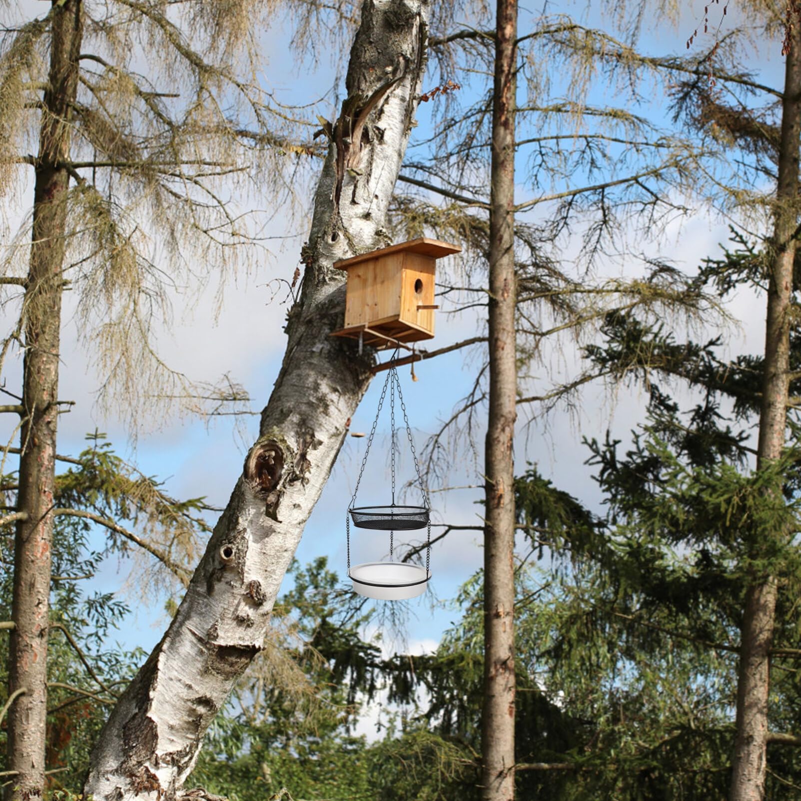ULTECHNOVO Mangeoire Suspendue pour Oiseaux avec Capacité Accessoire Décoratif pour Jardin Et Balcon Facile à Installer pour Nourrir Les Oiseaux Extérieur