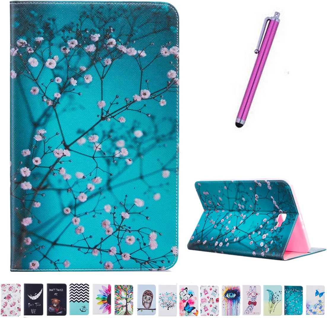 Fashionable Flip PU Leather Cover Stand protection Case for Samsung Galaxy Tab A 10.1" SM-T580 SM-T585 (2016 Version), Touch Pen included (Design 01)