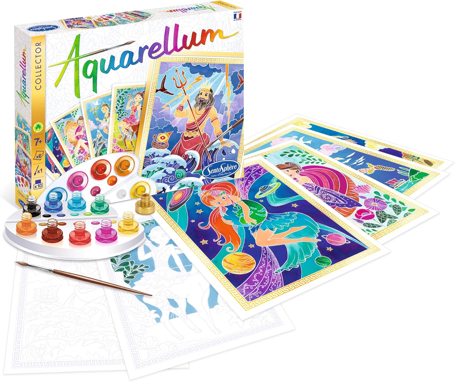 Sentosphère - Aquarellum Collector – Mythology – Paint Kit – Magic Watercolour Paint – From 7 years – Made in France