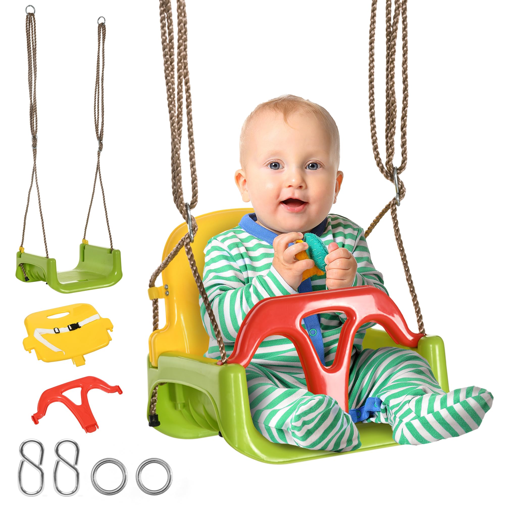 Outsunny Altalena Per Bambini 4-in-1 Con 2 Altalene, 1 Aliante Doppio E Scivolo – Telaio In Acciaio, Per Esterni, Fino A 5 Bambini