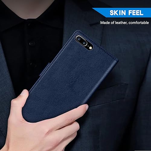 Miniatura 6 de ZZXX Funda tipo cartera para iPhone 7 PlusiPhone 8 Plus con bloqueo RFID, ranura para tarjetas, función atril, cierre magnético, funda protectora de