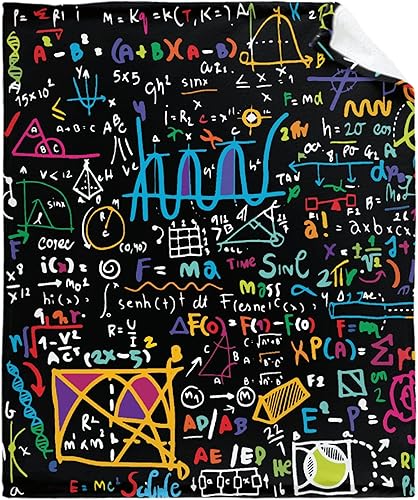 Miniatura 1 de Lokesvararaja Maths Equations - Manta suave y divertida, para cama, sofá, manta mullida para niños y niñas (50 x 40 pulgadas)