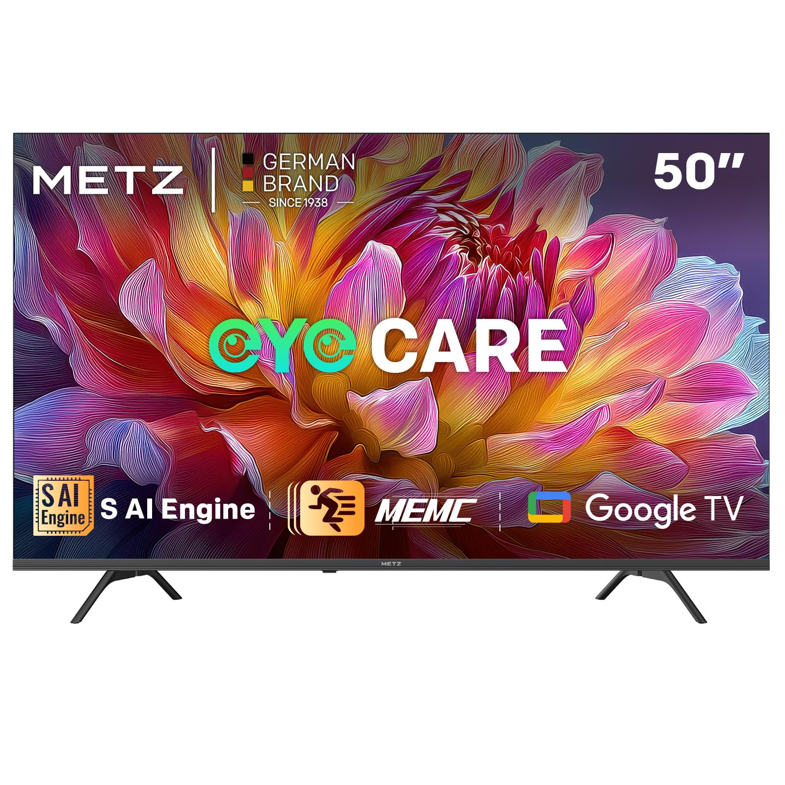 Metz 50MUF7000Z 50" Smart TV, 4K UHD Google TV, MEMC, Dolby Vision, Dolby Atmos, Google Cast, Cuidado Ocular, Compatible con el Asistente de Google(2025)