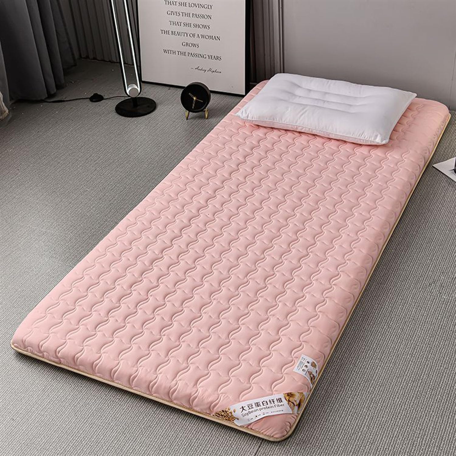Japanese Tatami Futon Floor Mattress Memory Foam Mattress Foldable Japanese Futon for Family Dormitory Single And Double Mattresses,Pink,150x200cm