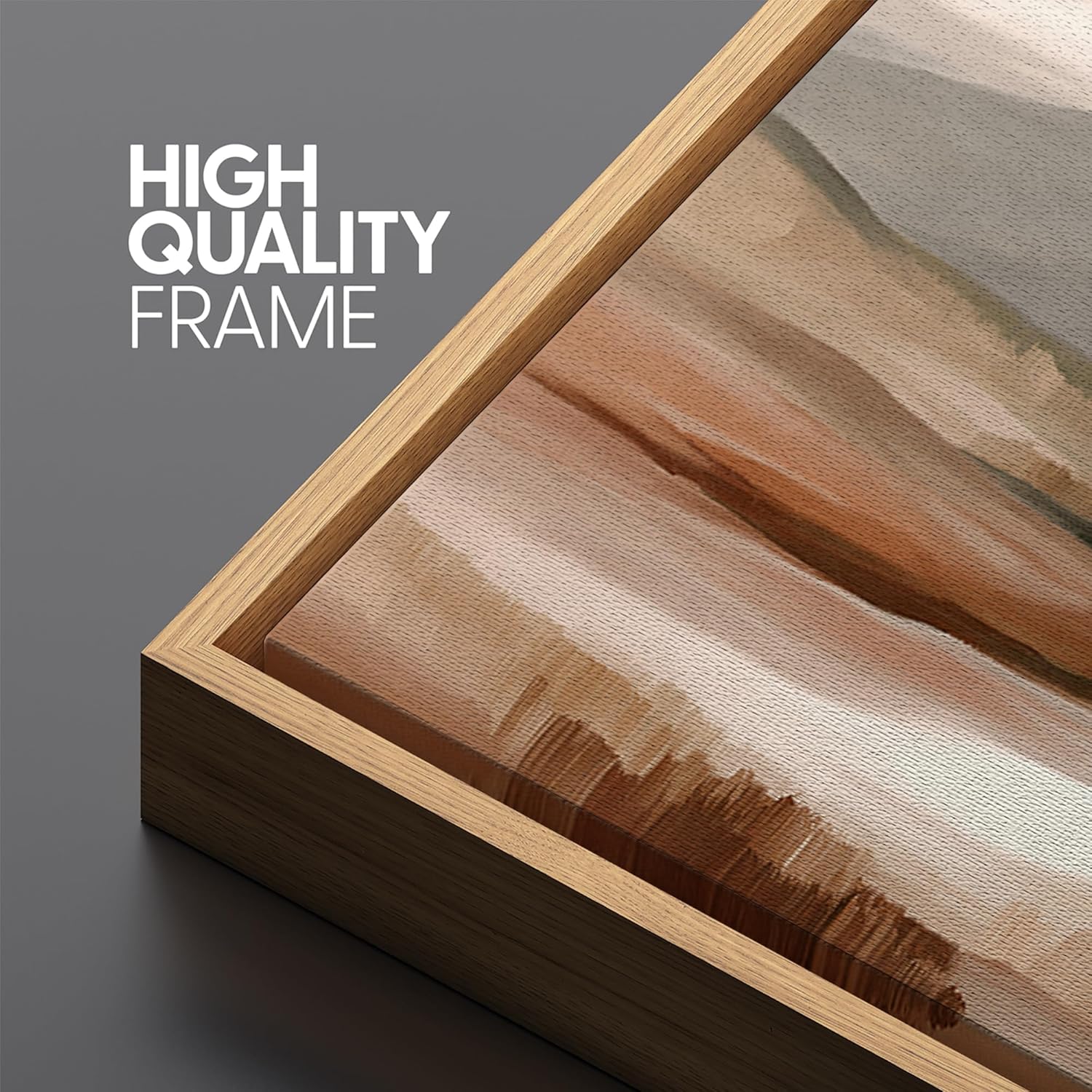 MUDECOR Extra Large Framed Canvas Print Wall Art Warm Desert Mountain Ranges Earth Tone Abstract Landscape Illustrations Decorative Colorful Multicolor for Bedroom - 60"x30"