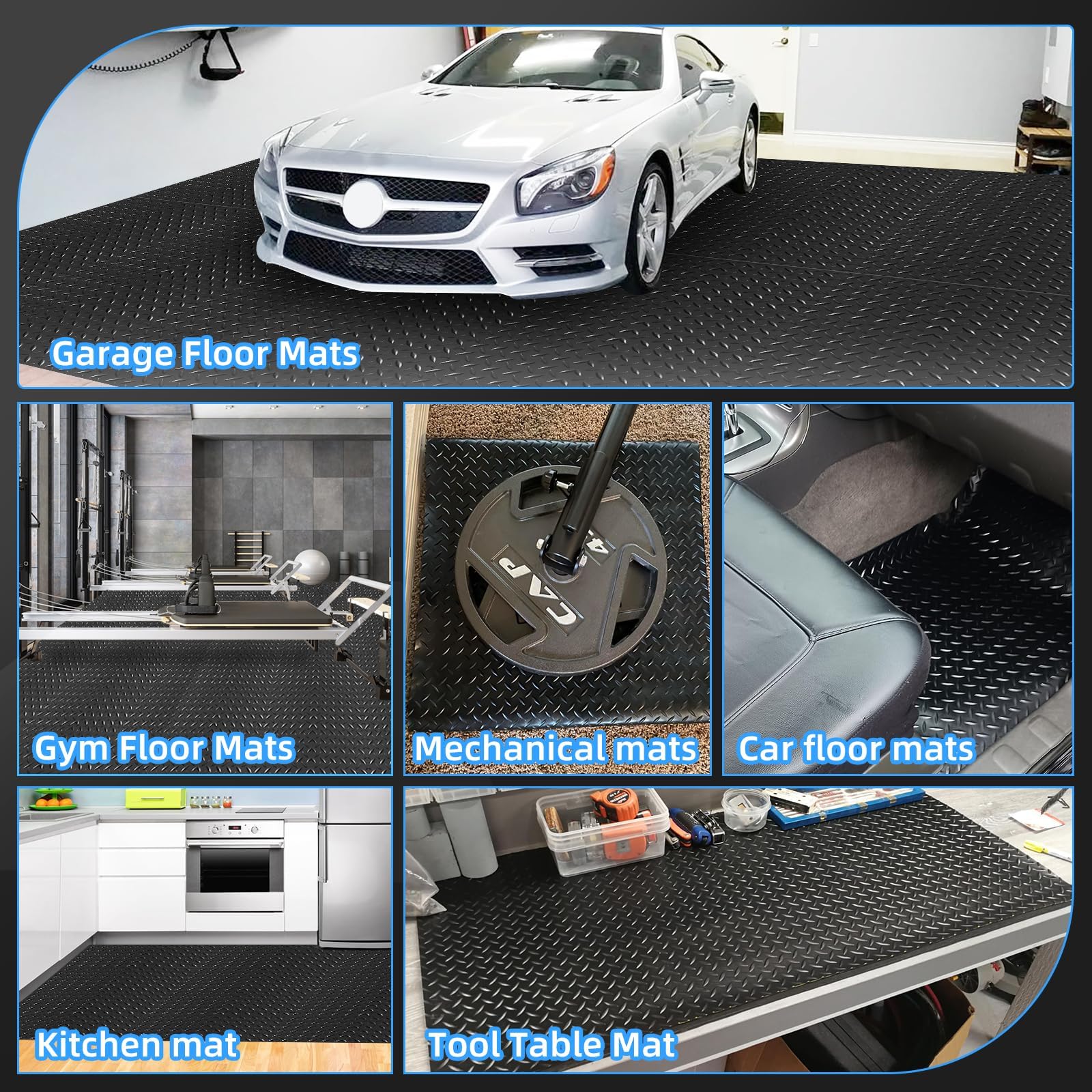 NZQXJXZ Suelo Goma Antideslizante, Alfombra de Suelo Resistente de 650x41cm, Rollo de PVC para Piso de Garaje, Piso para Remolque de RV, Tapete de Estacionamiento Resistente al Agua y a Las Manchas