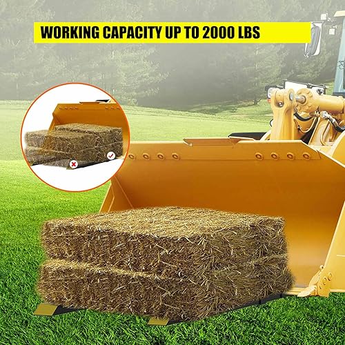 Miniatura 6 de Towallmark Abrazadera de 43 pulgadas en horquillas de paleta, estante de horquilla resistente de 2,000 libras con barra estabilizadora ajustable