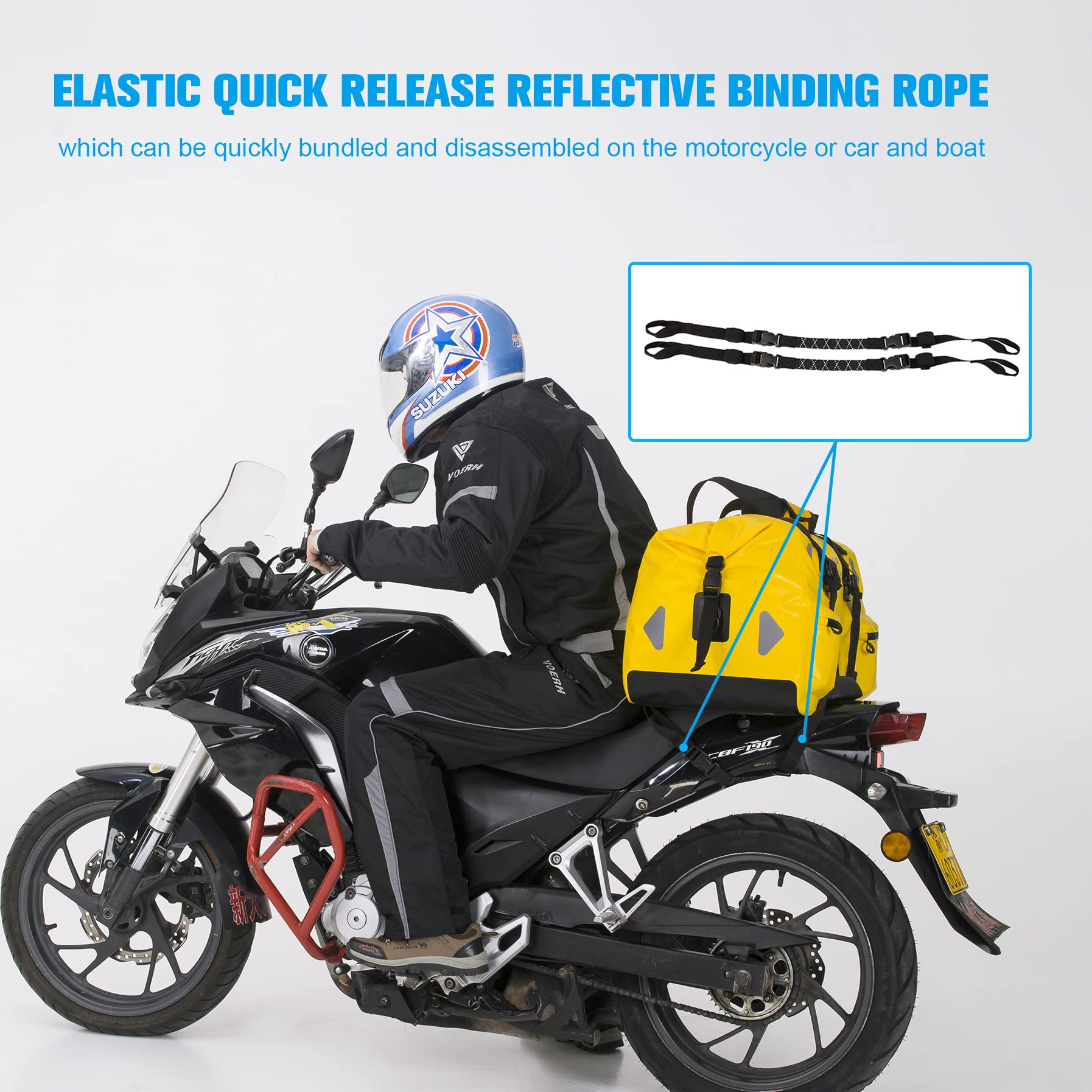 WILD HEART 70L U-Förmige wasserdichte Motorrad Hecktasche - Gepäckrolle & Gepäck für Motorräder, Sicher und Geschützt für Ihre Ausrüstung (Gelb)