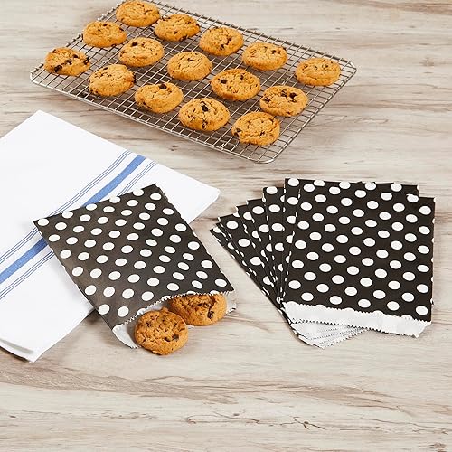 Miniatura 3 de Bolsas de galletas de 7 x 5 pulgadas, 100 bolsas de papel biodegradables para golosinas, para uso como recuerdos de fiesta o bolsas de dulces, aptas