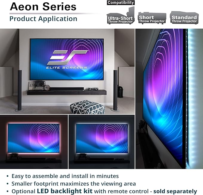 Pantalla Elite Screens Aeon 138 pulgadas 2.35:1 4K miniatura 4