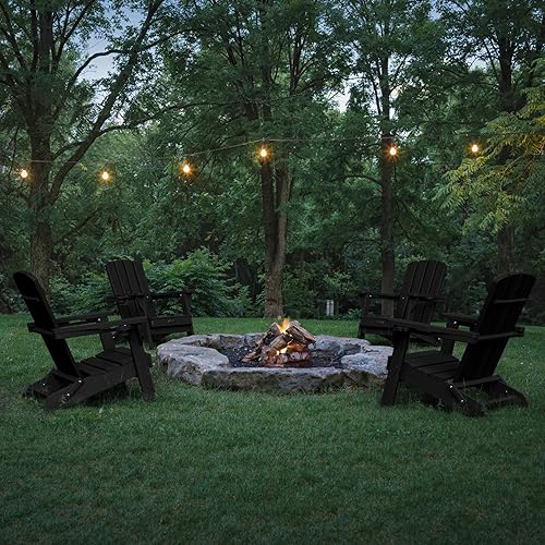 Miniatura 2 de Silla Adirondack plegable, sillas para hogueras de polietileno de alta densidad para todo tipo de clima, sillas Adirondack de plástico con soporte
