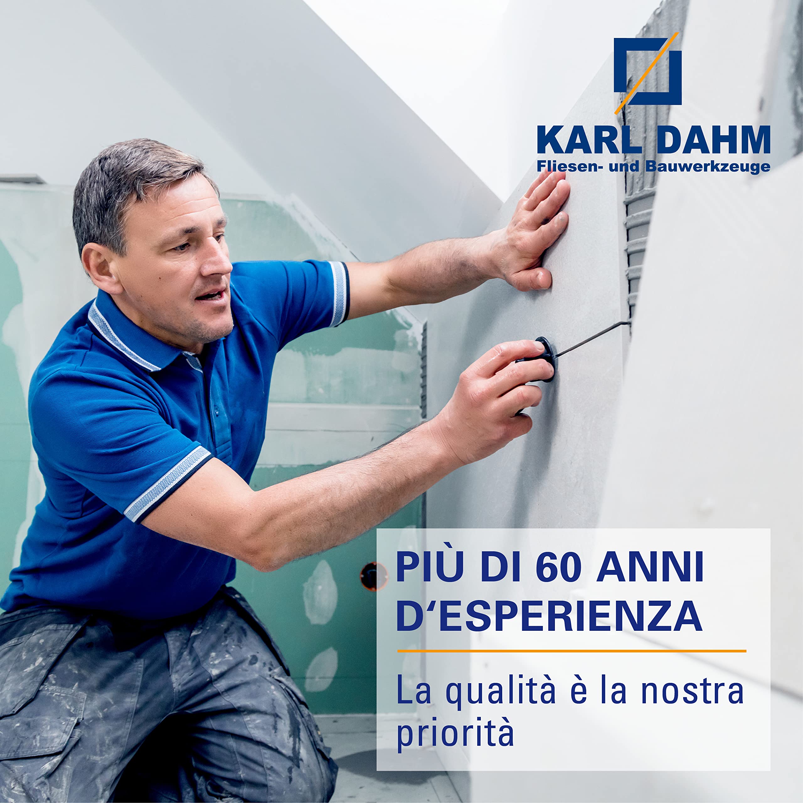 Karl Dahm Squadra Semplice da Muratore Senza Cappello, 1000mm I Angolo in Metallo piatto per Allineare e Tracciare Angoli Retti – 11282