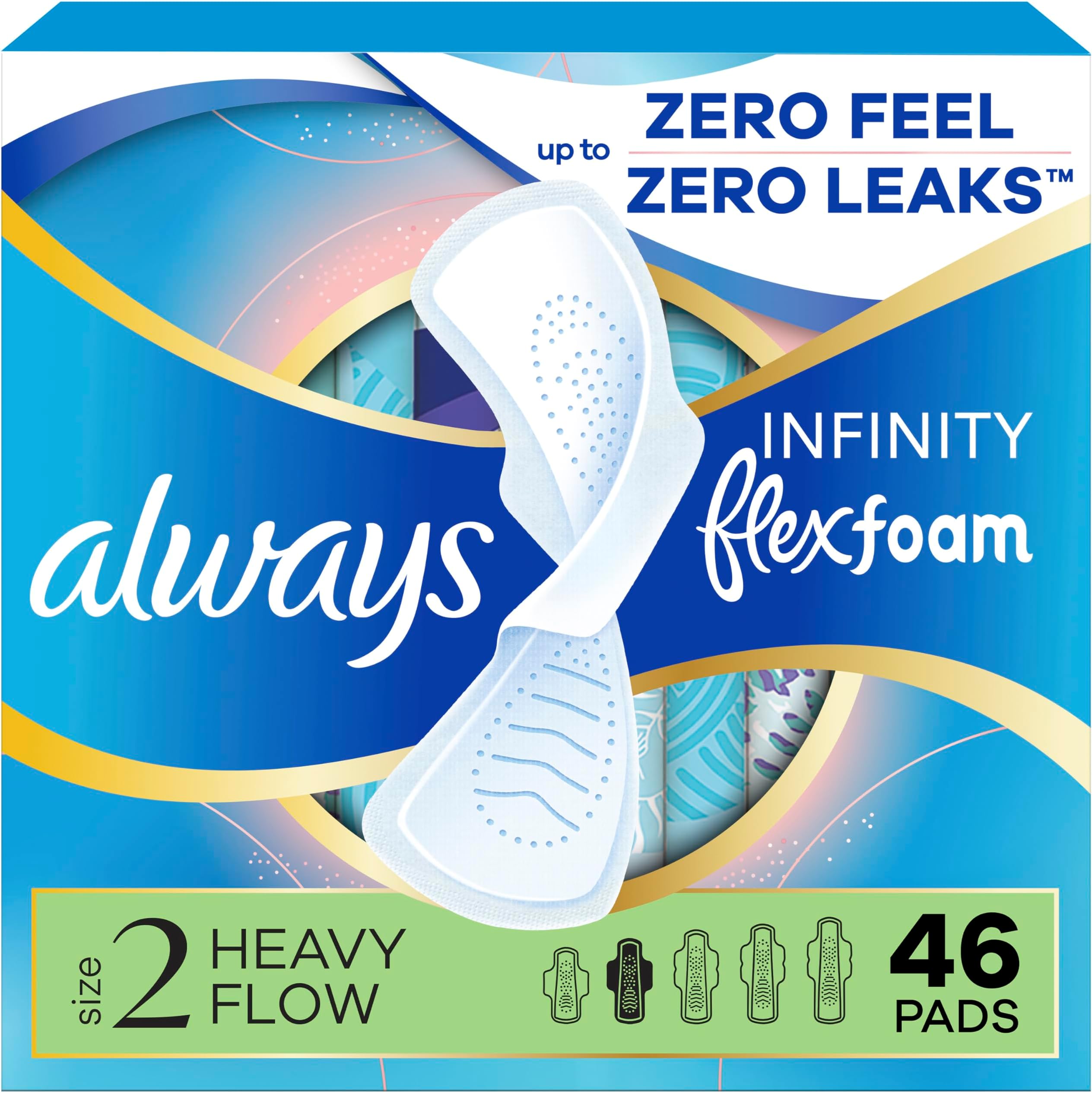 Always Infinity Pads with Wings, Heavy Flow, 46 Count by Always