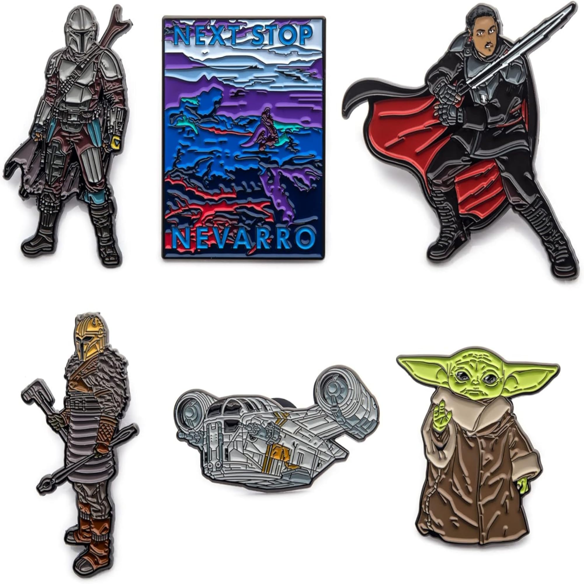 Star Wars Smalto 6 Pin Set, Nevarro, Metallo, Senza pietre preziose
