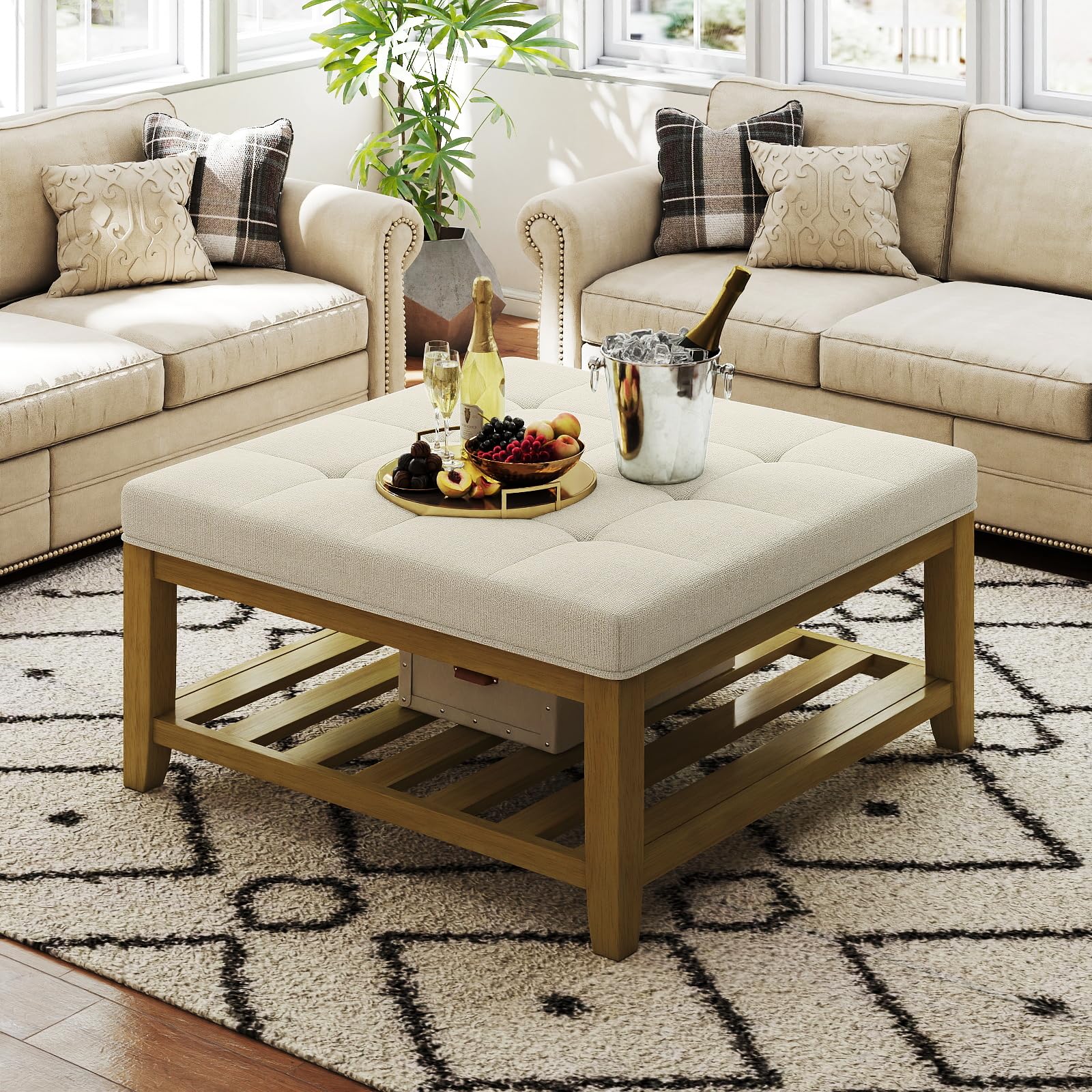 Befurtori Large Square Ottoman Coffee Table