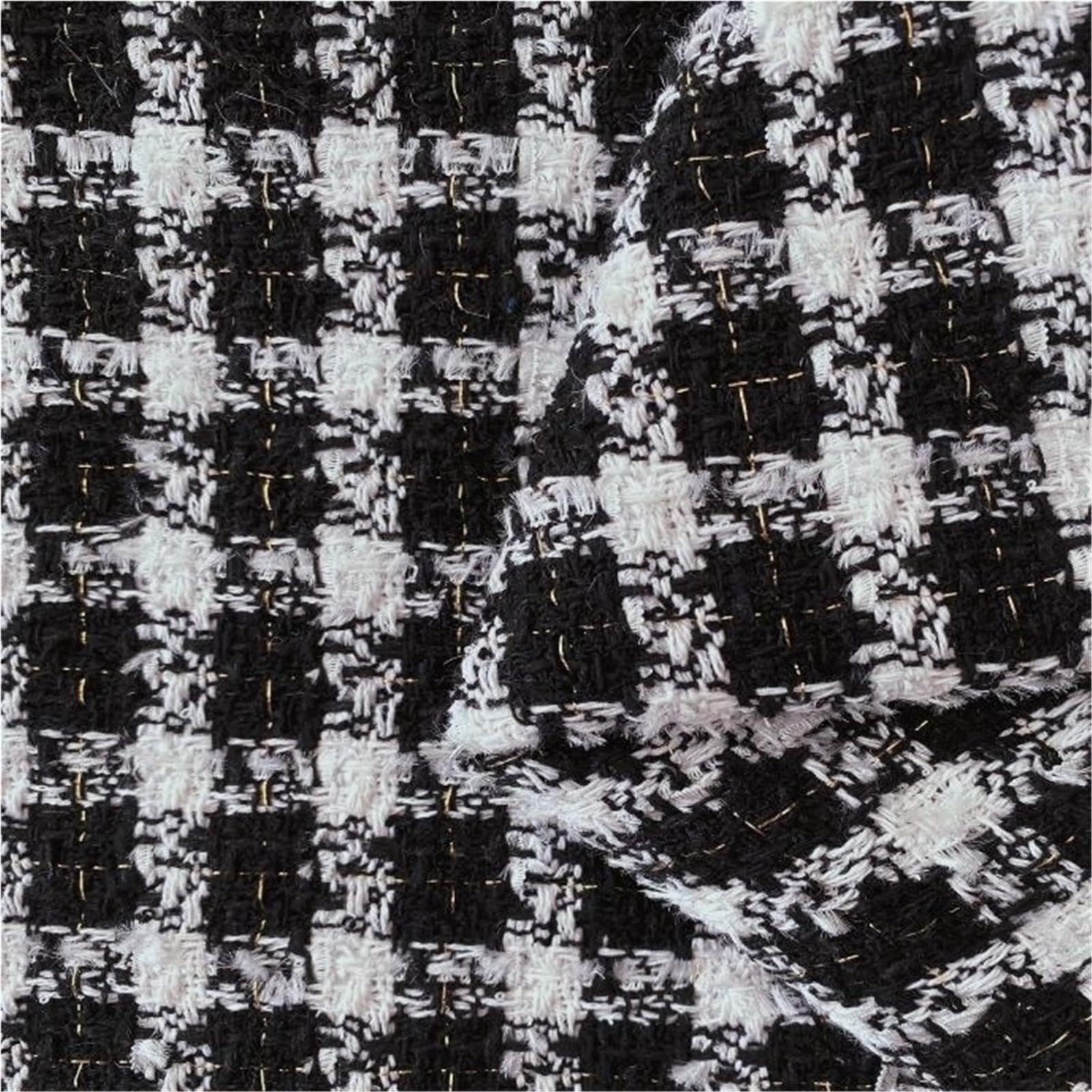 Tradycyjna tkanina tweedowa, Polyester Tweed Brocade Plaid Fabric Multicolor 1m x 150cm Woven DIY Sewing(Color 10)