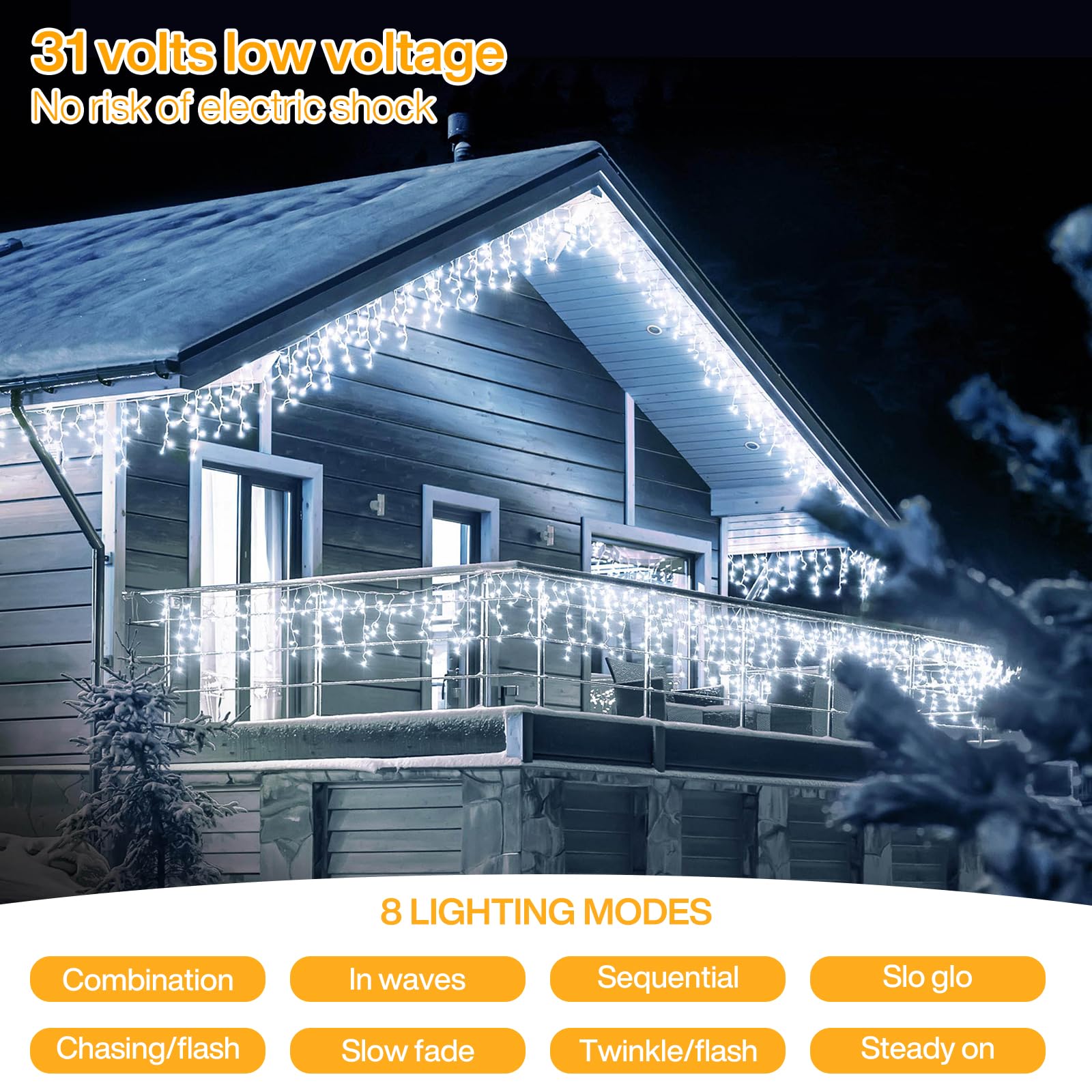 DAHAN Cortina De Luces (600 LED) Cadena De Luces Impermeable 6Mx3M, 8