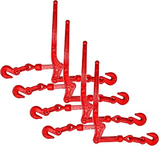 Lever Load Binder 5/16"–3/8" G70, 5,400 lb WLL, 4 Pack Heavy Duty Chain Binder for Flatbed Trucks, Trailers & Cargo Securement