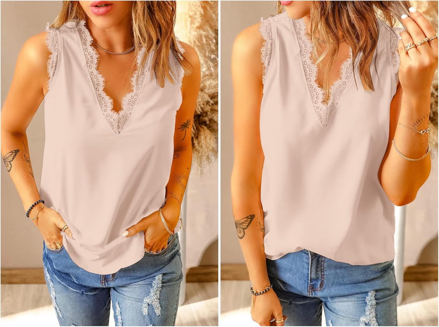 lime flare Sexy Summer Lace Trim Sleeveless Cami Tank Tops Dressy Camisole - Image 5