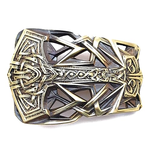 Belt buckle Thors Hammer Scandinavian Old Norse Mjolnir solid belt buckle Viking Age mythology gods weapon belt buckle